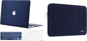 MOSISO Plastic Hard Shell Case & Vertical Sleeve Bag Compatible with MacBook Air 13 inch (Models: A1369 & A1466, Older Version 2010-2017 Release), Navy Blue