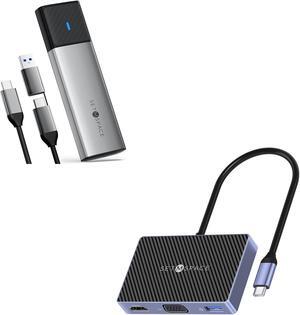 SETMSPACE M.2 Enclosure [NVMe &SATA], USB Hub 5 in 1