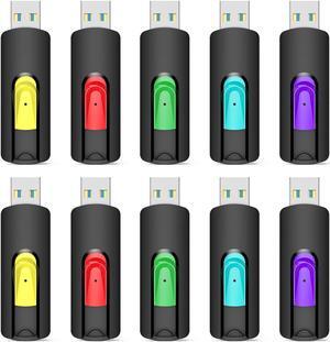 Aiibe 32GB USB 3.0 Flash Drive 10 Pack, 32GB USB Storage, Multicolor (Red, Green, Cyan, Yellow, Purple)
