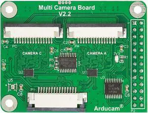 Arducam Multi Camera Adapter Module V2.2 for Raspberry Pi 5, 4B, Compatible with Rasperry Pi Camera Module 3/V2/V1, and 12MP IMX477 Cameras