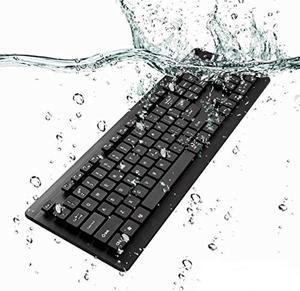 BoxWave Keyboard Compatible with Panasonic Toughbook 20 - AquaProof USB Keyboard, Washable Waterproof Water Resistant USB Keyboard for Panasonic Toughbook 20 - Jet Black