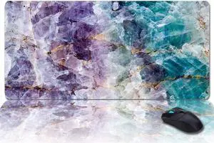 Oversized Gaming Mouse Pad Extended XXL Computer Mouse Pad Colorful Crystal Office Desk Mat with Non-Slip Backing for Laptop Desktop Keyboard 35"x15"