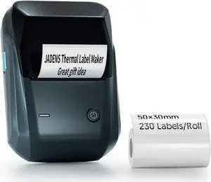 JADENS B1 Bluetooth Label Maker Machine with Tape for Office, Home, Business, 2 Inch, Blue