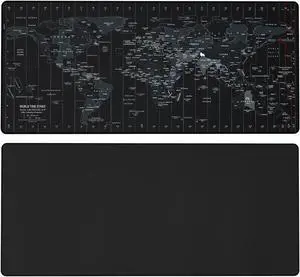 JIALONG Gaming Mouse Pad Large Classic Black & Black World Map (35.4x15.75x0.15in)