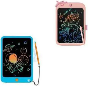 10 Inch LCD Writing Tablet for Kids Pink+Blue