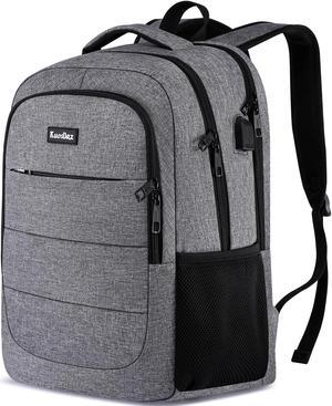 Travel School Laptop Backpack, Water Resistant Anti Theft Business Backpack, 15.6 Inch College Bookbag for Men, Durable Back Pack with USB Charging Port, Computer Backpack Casual Daypack, Grey