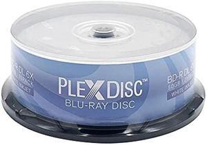 PLEXDISC 645-213 50 GB 6X Blu-ray Double Layer Recordable BD-R DL White Inkjet, 25-Disc Spindle