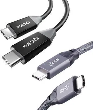 QCEs 40Gbps Thunderbolt 3 USB C to USB C Cable 4Ft and USB C 3.2 Gen 2 Cable 5Ft