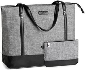 VASCHY Laptop Tote Bag for Women, Large 15.6inch Computer Teacher Bag Purse Briefcase for Travel,Work,Business,Office Gray