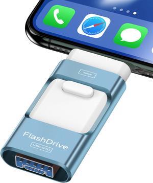 512GB Flash Drive for iPhone Photo Stick,Thumb Drive USB Stick High Speed Transfer USB Drives External Picture Video Storage Memory Expansion for iPhone/iPad/PC (Blue)