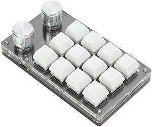 Macro Mechanical Keyboard, One Handed Macro Mechanical Keyboard 12 Key Multifunction DIY Programmable Keypad for Office Gaming Labsecurity Accessories (Black White)