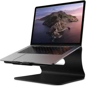 Bestand Laptop Stand, Aluminum Notebook Holder Riser Heat-Vent for MacBook Air/Pro, Dell, HP, Lenovo, Microsoft Surface, Samsung 11-16 inches Notebook (Black)