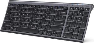 iClever BK10 Bluetooth Keyboard, Multi Device Keyboard Rechargeable Bluetooth 5.1 with Number Pad Ergonomic Design Full Size Stable Connection Keyboard for iPad, iPhone, Mac, iOS, Android, Windows