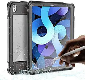iPad Air 4th Gen/iPad Air 5th Gen Waterproof Case 2020/2022 10.9 inch,AICase IP68 Underwater Protective Dustproof Shockproof Case Cover with 360 Full-Body Protection,with Lanyard and Kickstand