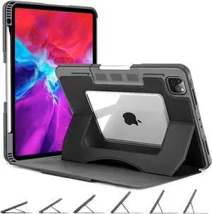 OCYCLONE Protective Case Compatible with iPad Pro 11 inch 4th/3rd/2nd/1st Gen 2022/2021/2020/2018 wtih 6 Viewing Angles Magnetic Stand [Not Suitable iPad 11 inch (A16) 11th Gen 2025], Black