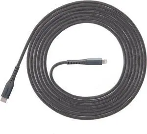 Ventev - ChargeSync Alloy USB C to Apple Lightning Cable 10ft | Ultra-Durable Braided Design | Compatible Compatible with iPhone 14/13/13 Pro/13 Pro Max, 12/12 Pro/12 Pro Max, 11/11 Pro - Steel