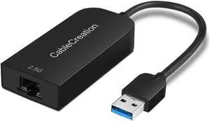 CableCreation 2.5G Ethernet to USB Adapter, Gigabit LAN Dongle Compatible with MacBook Windows 10,8.1, macOS X 10.6-10.15, Black