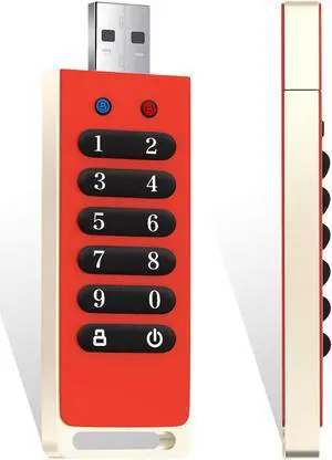 INNPLUS Secure Flash Drive 256-bit, 32GB Encrypted USB 3.0 Drive, Password Protected, Compatible for MAC/Windows/Linux/Embedded System - Orange