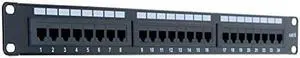 24 Port Cat5/5e Unshielded Wallmount Rackmount Patch Panel, Backwards Compatible with CAT 3/4/5 Cabling (24 Port)