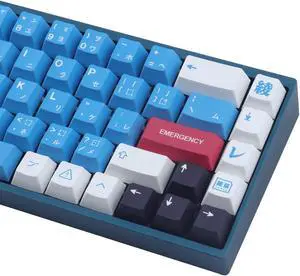 JOMKIZ PBT Keycaps, 134 Keys Dye Sublimation Cherry Profile Keycaps with 7U Spacebar Japanese Keycap Set for Cherry MX Switches US Layout Mechanical Keyboards