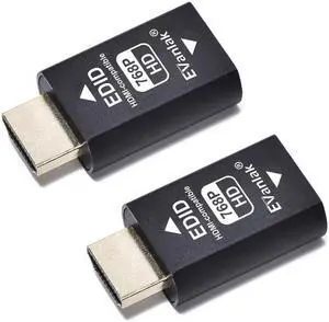 EVanlak 3rd Generrtion Hdmi Edid Emulator Passthrough Eliminated Emulator Adapter Work with Mac Thunderbolt to HDMI Switches/Extender/AV Receiver/Video Splitters -1024X768@60hz 2pack EVanlak 3rd Generrtion Hdmi Edid Emulator Passthrough Eliminated Emulator Adapter Work with Mac Thunderbolt to HDMI Switches/Extender/AV Receiver/Video Splitters -1024X768@60hz 2pack