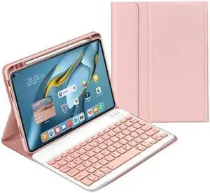 AnMengXinLing for iPad 10th Generation Case with Keyboard,Keyboard Case with Pencil Holder,Candy Detachable Bluetooth Keyboard Folio Case for iPad 10.9" 10th Gen(2022), Pink