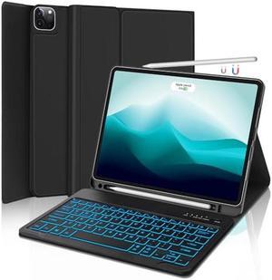 FARYODI iPad Pro 12.9 Case with Keyboard - Smart Folio Cover with Detachable Backlit Keyboard & Pencil Holder, iPad Pro 12.9-inch Keyboard case for 6th,5th,4th,3rd Generation, Black