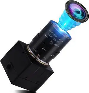 IFWATER 1080P USB Camera 2.8-12mm 4X Optical Manual Zoom Lens, 2MP USB Camera with CMOS OV2710 Sensor,High Frame Rate Streaming Teaching USB Webcam Plug and Play for OpenCV Window/Linux/Raspberry Pi