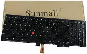 SUNMALL Laptop Keyobard Replacement with Backlit and Pointer Compatible with Lenovo ThinkPad Edge E531 E540 W540 W541 W550 W550S T540 T540P T550 L540 Series Fit P/N 0C45254 Black US Layout