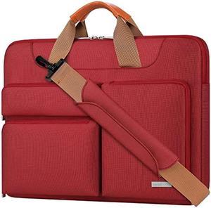 Lacdo 360deg Protective Laptop Shoulder Bag Sleeve Case for 16 inch New MacBook Pro M3 ProMax M2 M1 ProMax A2991 A2780 A2485 A2141 20232019 15 MacBook Pro 15 Surface Book 3 2 1 Computer Red