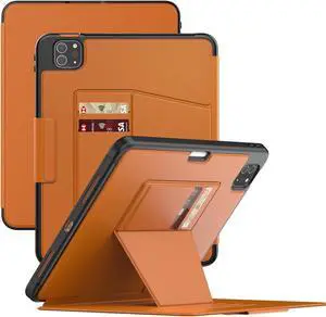 Maogoam for iPad Pro 11 inch Case Leather,(4th&3rd Gen, 2022/2021), Rugged Magnetic Case, Compatible with Apple Pencil Wireless Charging, 7 Standing View Angles, Sleep/Wake Cover, Brown