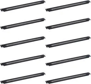 RackPath 1U Blank Rack Mount Panel Spacers with Ventilation (Pack of 10) for 19" Server Rack Enclosure or Network Cabinet
