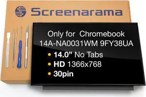 SCREENARAMA New Screen Replacement for HP Chromebook 14A-NA0031WM 9FY38UA, HD 1366x768, Glossy, LCD LED Display with Tools
