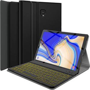 Wineecy Galaxy Tab S4 10.5 Keyboard Case (SM-T830/T835, 2018 Version), 7 Color Backlit Detachable Wireless with Folio Case Cover for Samsung Galaxy Tab S4 10.5 2018, SM-T830/T835/T837, Black