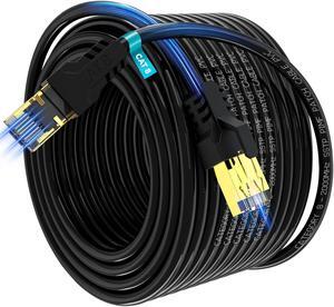 YSONG Cat 8 Ethernet Cable 100ft,High Speed 40Gbps,2000Mhz,26AWG,Gold Plated RJ45 Connector,for Outdoor&Indoor Weatherproof UV,for/PC/Modem/Router/Gaming,Faster Than Cat7/Cat6/Cat5