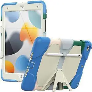 SaharaCase - Splash Series Case Cover for Apple iPad 10.2 Inch (7th, 8th and 9th Generation 2021) [Shockproof Bumper] Rugged Full Screen Protection Integrated Kickstand Antislip Cover (Blue)
