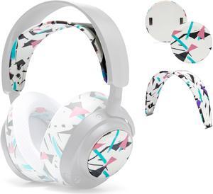 WC Arctis Nova Accessory Bundle Pack - Silicone Headband and Side Speaker Plate Upgrade for Arctis Nova Headsets by Wicked Cushions | 90's White
