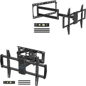 MOUNTUP MU0028 Full Motion TV Wall Mount for 42-82 Inches TVs & MU0019 Long Arm Full Motion TV Wall Mount for 37-75 Inches TVs Bundle