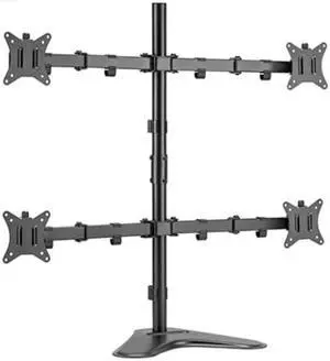 Quad Monitor Stand, 4 monitor Mount for 17 to 32 inch Computer Screens,Hold up to 19.8lbs Each,Fully Adjustable Stacked 4 monitor desk Mount,Black