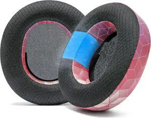 WC Freeze Nova Pro Wireless - Hybrid Fabric Cooling Gel Replacement Earpads for Steelseries Arctis Nova Pro Wireless by Wicked Cushions, Improved Durability, Thickness & Sound Isolation | Hex Red