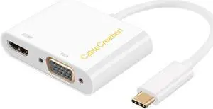CableCreation [2 Pack USB C to VGA and HDMI Adapter, USB C to VGA Adapter for Monitor Compatible with iPhone 15 Plus/15 Pro Max, MacBook Pro, iPad Pro 2020, Yoga 910, Surface Pro, Pixel