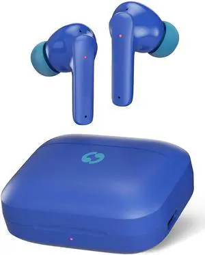 Avantalk Clan K2 - Wireless Earbuds for Kids with Safe Volume Limiting and Customizable Fit, Cute Bluetooth Earbuds for Boys & Girls 8-10, Low Latency & 3 EQ Modes - Blue