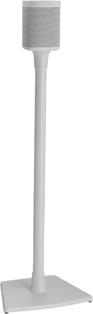 Sanus Speaker Stand for Sonos One, One SL & Play:1 Speakers - Premium Fixed Height Speaker Stands w/Built-in Cable Channels & Easy 3-Step Install - White Single Stand