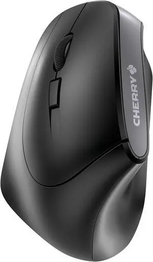 Cherry MW 4500 - Ergonomic Wireless Mouse - Left-Handed - 1200 dpi - Thumb Buttons - Extra Small Nano Receiver, Black (JW-4550)
