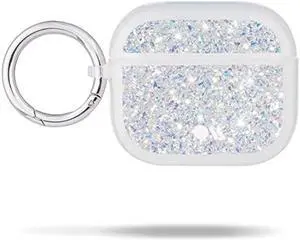 Case-Mate Airpods Case 3rd Generation w/Keychain Ring [Wireless Charging Compatible] Twinkle Stardust case for Apple Airpods 3rd Generation [Front LED Visible] Anti-Scratch Shockproof AirPods 3 Case