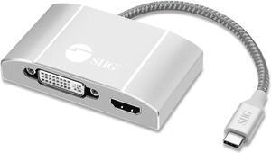 SIIG USB-C to HDMI/DVI/VGA Video Monitor Adapter with 60W Laptop Charging PD - USB Type-C Multiport Display Converter Dock - Thunderbolt 3 Compatible for MacBook, Chromebook, more CB-TC0911-S1