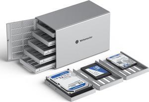 Yottamaster 5 Bay RAID Hard Drive Enclosure, Aluminum USB3.0 RAID Enclosure for 3.5 & 2.5 Inch SATA HDD/SSD, Support 90TB(5x18TB) Direct Attached Storage DAS RAID1/5/10/JBOD/CLONE [PS500RU3]