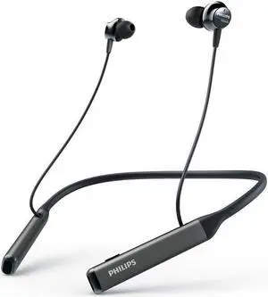 Philips Wireless Neckband Headphones PN505 with Active Noise Canceling, Voice Assistance, Up to 14hours Play time, Hi-Res Audio (TAPN505BK), Black