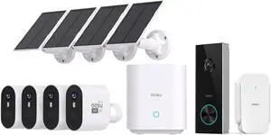 AOSU 5MP SolarCam Max System 4-Cam-Kit + 2K Doorbell Camera