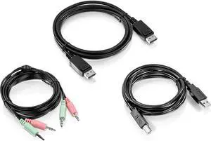 TRENDnet 6 Ft. Display Port, USB, and Audio KVM Cable Kit, Compatible with KVM Switches, TK-240DP, TK-440DP, TK-241DP, TK-441DP, DisplayPort 1.2, 3.5mm Audio Connections, Black, TK-CP06 TRENDnet 6 Ft. Display Port, USB, and Audio KVM Cable Kit, Compatible with KVM Switches, TK-240DP, TK-440DP, TK-241DP, TK-441DP, DisplayPort 1.2, 3.5mm Audio Connections, Black, TK-CP06